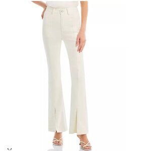 Cinq a Sept Shanis Split Hem High Waist Flare Pants in Cream size 12 NWT